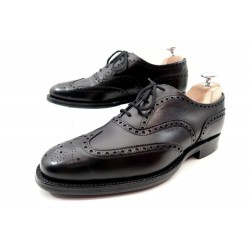 NEUF CHAUSSURES CHURCH'S CHETWYND RICHELIEU 7G 41 LARGE EN CUIR NOIR SHOES 620€