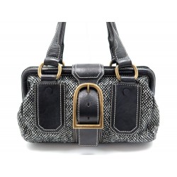 SAC A MAIN CELINE CABAS 29 CM LAINE TWEED CUIR NOIR TOTE HAND BAG PURSE 800