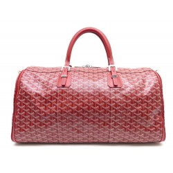 NEUF SAC DE VOYAGE GOYARD CROISIERE 50 EN TOILE ROUGE BAGAGE A MAIN CABINE 2475€