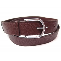 NEUF CEINTURE HERMES CUIR TAURILLON CLEMENCE MARRON T 90 BOUCLE ACIER BELT 645