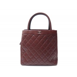 NEUF SAC A MAIN CHANEL SHOPPING CUIR MATELASSE MARRON 