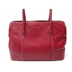 NEUF SAC A MAIN LANCEL LOUYETU CABAS CUIR ROUGE HAND BAG PURSE + DUSTBAG 