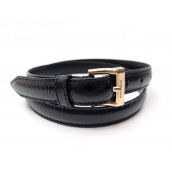 NEUF CEINTURE BURBERRY T80 CUIR VERNI NOIR BOUCLE DOREE BLACK LEATHER BELT 280€