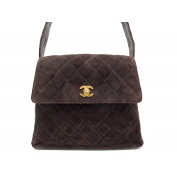 SAC A MAIN CHANEL TIMELESSE MATELASSE 27 CM EN DAIM MARRON HADN BAG BROWN 3000€