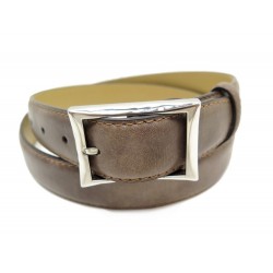 NEUF CEINTURE BERLUTI CLASSIC T 105 CUIR MARRON CACAO BOUCLE ACIER 