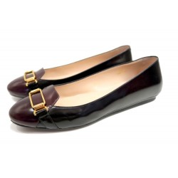 NEUF CHAUSSURES TOD'S BALLERINES 38 IT 39 FR EN CUIR NOIR BALLET FLAT SHOES 420€