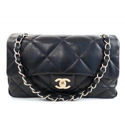 NEUF SAC A MAIN CHANEL TIMELESS 2.55 EN CUIR D AGNEAU MATELASSE NOIR PURSE 4750€