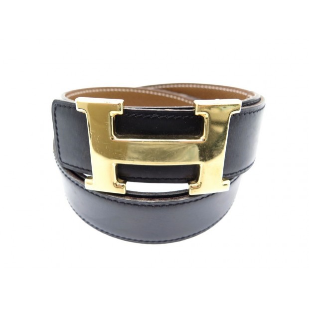 CEINTURE HERMES REVERSIBLE H DOREE T 90 