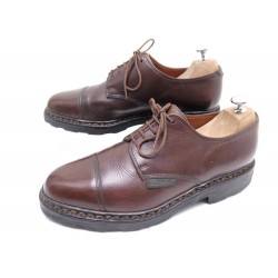 CHAUSSURES PARABOOT SCHUBERT 8.5 42.5 COUSU NORVEGIEN CUIR MARRON SHOES 410€