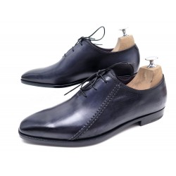 NEUF CHAUSSURES BERLUTI SCARS DEMESURE 8.5 42.5 EN CUIR NOIR SHOES 1680€