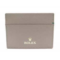 NEUF PORTE CARTES MONTRE ROLEX EN CUIR TAUPE + BOITE GREY CARD HOLDER WATCH