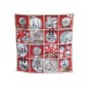 NEUF FOULARD LONGCHAMP PARIS SOUS LA NEIGE CARRE 90 CM EN SOIE ROUGE SCARF 235€