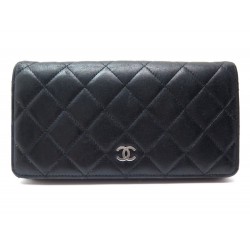 PORTEFEUILLE CHANEL TIMELESS CUIR NOIR MATELASSE 