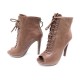 CHAUSSURES MIU MIU LOW BOOTS 39.5 BOTTILLONS A LACET CUIR MARRON SHOES BOOT 790€