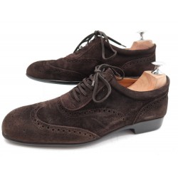 CHAUSSURES JM WESTON 607 6E 40 LARGE 40.5 BASKETS VEAU VELOURS MARRON SHOES 460€