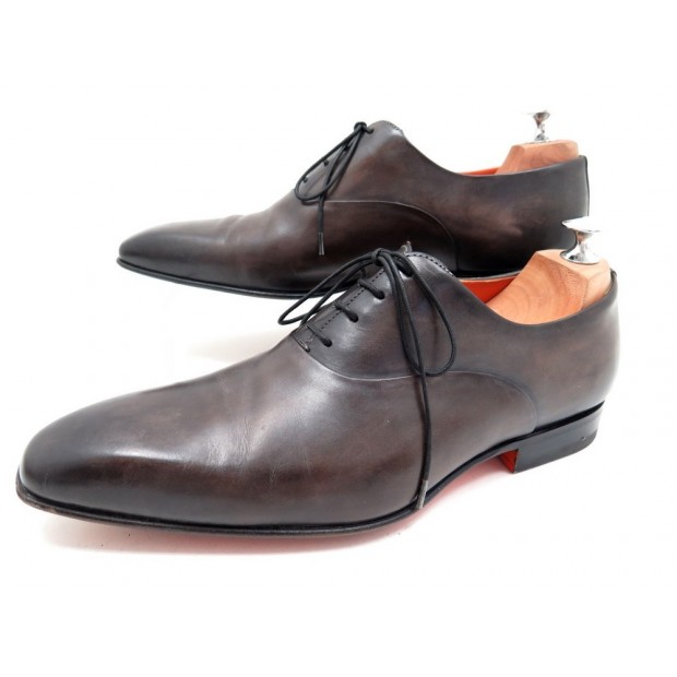 NEUF CHAUSSURES SANTONI 5.5 IT 40.5 FR RICHELIEU EN CUIR MARRON BROWN SHOES 560€