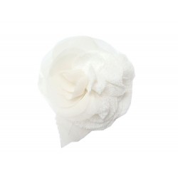 BROCHE CHANEL GRAND CAMELIA FLEUR TISSU BLANC WHITE CAMELLIA FLOWER BROOCH 690€