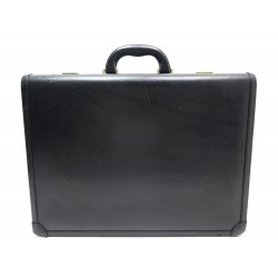  PORTE DOCUMENTS LANCEL MALLETTE ATTACHE CASE EN CUIR NOIR BRIEFCASE 