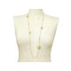 COLLIER CHRISTIAN DIOR SAUTOIR CRISTAUX EN METAL DORE NECKLACE GOLDEN JEWEL 590€