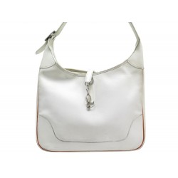  SAC A MAIN HERMES TRIM 35 CUIR BLANC 