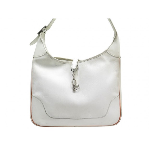 SAC A MAIN HERMES TRIM II 35 CM EN CUIR EPSOM BLANC ORANGE HAND BAG PURSE 3700€