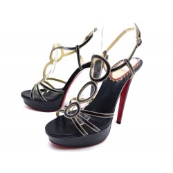  ESCARPIN LOUBOUTIN TROISRONDS 38.5 EDITION LIMITEE SANDALE TALON 