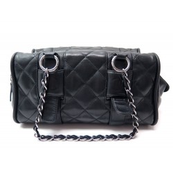 SAC A MAIN CHANEL BOWLING MATELASSE EN CUIR NOIR LOGO CC & ARGENT HAND BAG 3800€