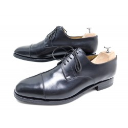  CHAUSSURES JM WESTON 595 8.5D 42.5 DEMI CHASSE EN CUIR BLEU 