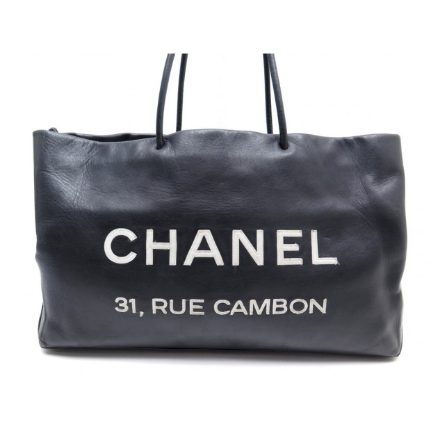 chanel black 31 rue cambon shopping bag