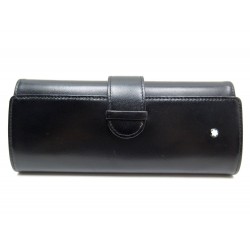 ETUI MONTBLANC MEISTERSTUCK TRAVELLER 147 POUR STYLO PLUME CUIR NOIR CASE 185€