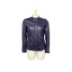 VESTE PRADA EN CUIR D'AGNEAU BLEU PETROLE 36 S BLOUSON LEATHER JACKET 2000€