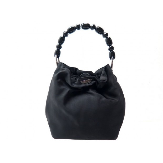 NEUF SAC A MAIN CHRISTIAN DIOR MALICE PERLA PM NYLON NOIR CANVAS HAND BAG 600€