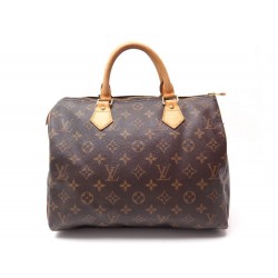 SAC A MAIN LOUIS VUITTON SPEEDY 30 MONOGRAM LV TOILE MARRON HAND BAG PURSE 800€