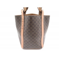 SAC A MAIN CELINE MINI CABAS SEAU TOILE MONOGRAMMEE & CUIR HAND BAG PURSE 790€