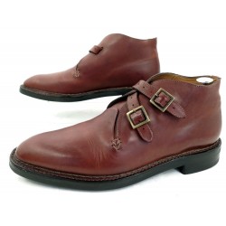 CHAUSSURES BOWEN BROMBOROUGH BOTTINES BI BOUCLES 10.5 44.5 CUIR BOOTS 