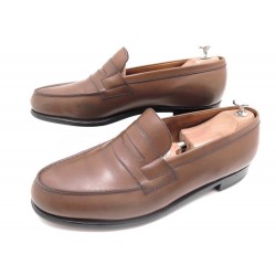 CHAUSSURES JM WESTON MOCASSINS ANCIENNE FABRICATION 8D 43 CUIR MARRON SHOES 590€