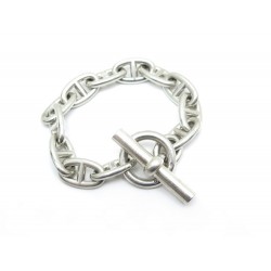 BRACELET HERMES CHAINE D ANCRE TGM 12 MAILLONS EN ARGENT MASSIF + BOITE 1080€