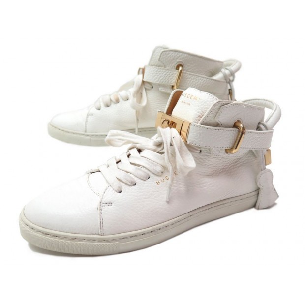 CHAUSSURES BUSCEMI FIRST MONTANTES 40 IT 41 BASKETS EN CUIR GRAINE SNEAKERS 765€