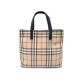 SAC A MAIN BURBERRY MOTIF TARTAN CHECK CABAS EN TOILE BEIGE TOTE HAND BAG 895€