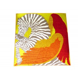 NEUF PLAID HERMES JETE DE CANAPE ZEBRA PEGASUS SHIRLEY COTON MANGUE COVER 1870€