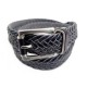 NEUF CEINTURE ERMENEGILDO ZEGNA T 90 EN CUIR BLEU TRESSE BOUCLE METAL BELT 235€