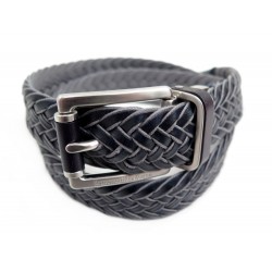  189117 NEUF CEINTURE ERMENEGILDO ZEGNA T 90 EN CUIR BLEU TRESSE BOUCLE METAL BELT 235