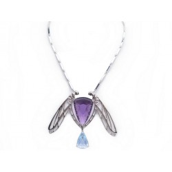 NEUF COLLIER LALIQUE LIBELLULE ICE LIGHT 2 ARGENT 925 NECKLACE DRAGONFLY 2200€