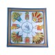 NEUF FOULARD HERMES CUIRS DU DESERT CARRE EN SOIE BLEUE F. PERRIERE SCARF 360€