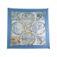 FOULARD HERMES LES QUATRE SAISONS CARRE EN SOIE BLEUE R. DALLET SILK SCARF 360€