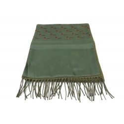 ECHARPE HERMES EN CACHEMIRE ET SOIE HOMME KAKI CANARD CASHMERE SILK SCARF 470€