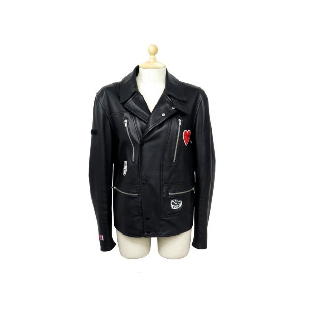 NEUF VESTE ALEXANDER MCQUEEN T 44 S EN CUIR NOIR BLOUSON LEATHER JACKET 3490€