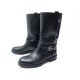 NEUF CHAUSSURES CHRISTIAN DIOR PARADISE MOTARDE 38 BOTTES CUIR NOIR BOOTS 1490€