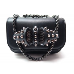 NEUF SAC A MAIN CHRISTIAN LOUBOUTIN SWEET CHARITY BABY SPIKE CUIR HAND BAG 1460€