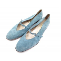 BALLERINES SALVATORE FERRAGAMO DAIM BLEU 